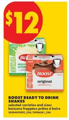 No Frills BOOST READY TO DRINK SHAKES offer