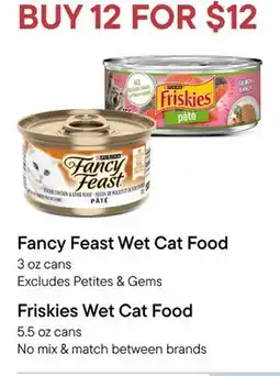 Petvalu Fancy Feast Wet Cat Food or Friskies Wet Cat Food offer