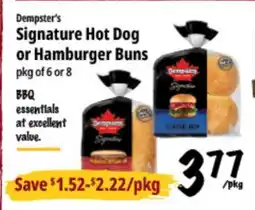 Farm Boy Dempster's Signature Hot Dog or Hamburger Buns offer