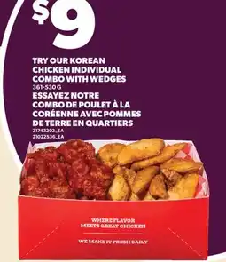 Valu-mart ESSAYEZ NOTRE COMBO DE POULET À LA CORÉENNE AVEC POMMES DE TERRE EN QUARTIERS offer