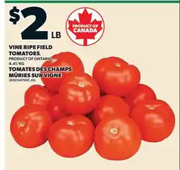 Valu-mart TOMATES DES CHAMPS MÛRIES SUR VIGNE offer