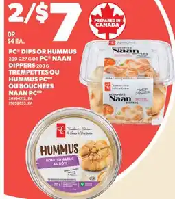 Valu-mart TREMPETTES OU HUMMUS PC, 200-227 G OU BOUCHÉES NAAN PC, 200 G offer