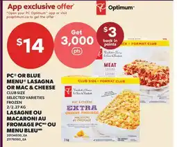 Valu-mart LASAGNE OU MACARONI AU FROMAGE PC OU MENU BLEU offer