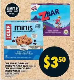 Valu-mart CLIF ZBARS ORGANIC ENERGY SNACK BARS, 180 G OR CLIF MINIS SNACK-SIZE ENERGY BARS, 5X28 offer