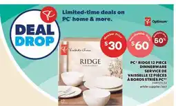Valu-mart SERVICE DE VAISSELLE 12 PIÈCES À BORDS STRIÉS PC offer