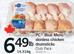 Fortinos PC BLUE MENU SKINLESS CHICKEN DRUMSTICKS offer