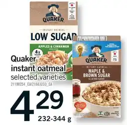 Fortinos QUAKER INSTANT OATMEAL offer