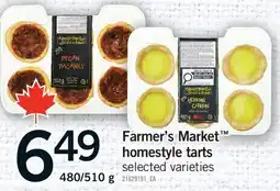 Fortinos FARMER'S MARKET HOMESTYLE TARTS, 480/510 G offer