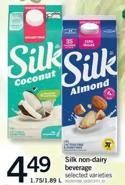 Fortinos SILK NON-DAIRY BEVERAGE, 1.75/1 offer