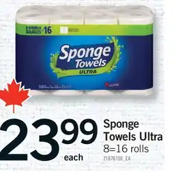 Fortinos SPONGE TOWELS ULTRA, 8-16 ROLLS offer