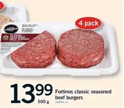 Fortinos FORTINOS CLASSIC SEASONED BEEF BURGERS offer