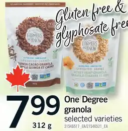 Fortinos ONE DEGREE GRANOLA offer