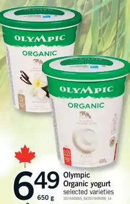 Fortinos OLYMPIC ORGANIC YOGURT offer