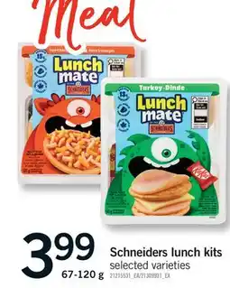 Fortinos SCHNEIDERS LUNCH KITS offer