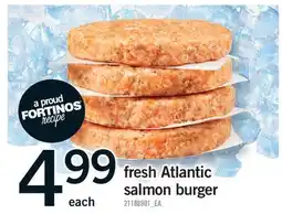 Fortinos FRESH ATLANTIC SALMON BURGER offer