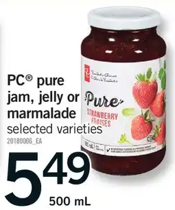 Fortinos PC PURE JAM, JELLY OR MARMALADE offer