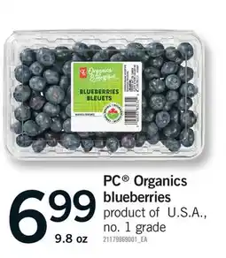 Fortinos PC ORGANICS BLUEBERRIES, 9.8 OZ offer