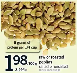 Fortinos RAW OR ROASTED PEPITAS offer