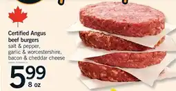 Fortinos CERTIFIED ANGUS BEEF BURGERS, 8 OZ offer