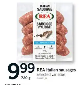 Fortinos REA ITALIAN SAUSAGES offer