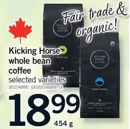 Fortinos KICKING HORSE WHOLE BEAN COFFEE offer