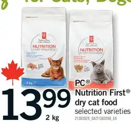 Fortinos PC NUTRITION FIRST DRY CAT FOOD offer