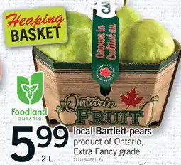 Fortinos LOCAL BARTLETT PEARS offer