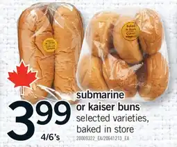 Fortinos SUBMARINE OR KAISER BUNS, 4/6'S offer