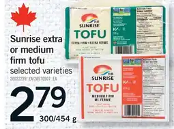 Fortinos SUNRISE EXTRA OR MEDIUM FIRM TOFU, 300/454 G offer
