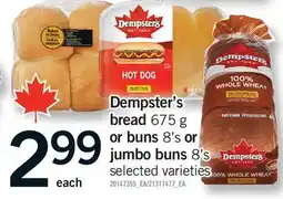 Fortinos DEMPSTER'S BREAD, 675 G OR BUNS, 8'S OR JUMBO BUNS, 8'S offer