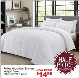 Oxford Mills Rolled Microfiber Summer Weight Duvet offer