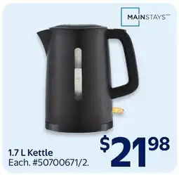 Walmart Mainstays 1.7 L Kettle offer
