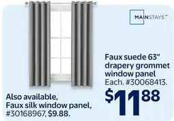 Walmart Faux suede 63 drapery grommet window panel offer