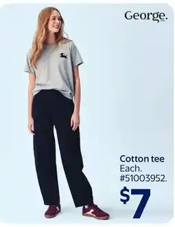 Walmart George Cotton tee offer