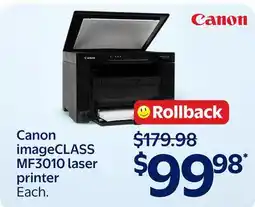 Walmart Canon imageCLASS MF3010 laser printer offer