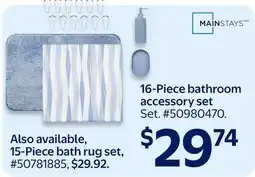 Walmart 16-Piece bathroom accessory set offer