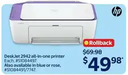 Walmart HP DeskJet 2942 all-in-one printer offer