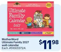 Walmart MotherWord Ultimate Family 2027 wall calendar offer