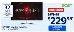 Walmart 32 FHD gaming monitor offer