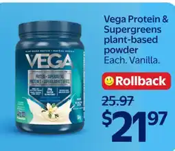 Walmart Vega Protein & Supergreens plant-based powder offer