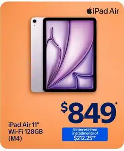 Walmart iPad Air 11 Wi-Fi 128 GB (M4) offer