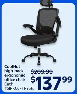 Walmart CoolHut high-back ergonomic office chair offer
