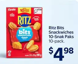 Walmart Ritz Bits Snackwiches 10-Snak Paks offer