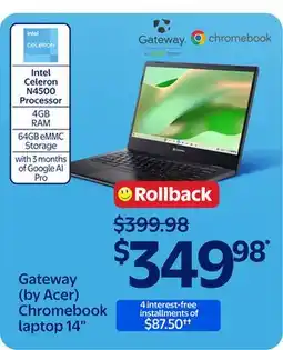 Walmart Gateway (by Acer) Chromebook laptop 14 offer