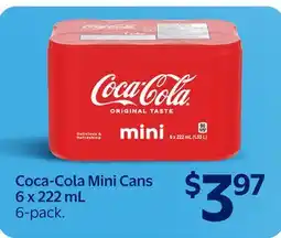Walmart Coca-Cola Mini Cans Pop offer