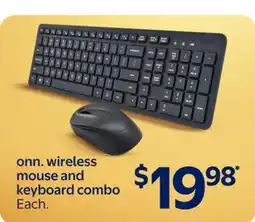 Walmart onn. wireless mouse and keyboard combo offer