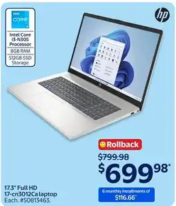 Walmart 17.3 Full HD 17-cn3012Ca laptop offer