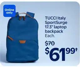 Walmart TUCCI Italy SportSurge 17.3 laptop backpack offer