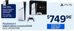 Walmart PlayStation 5 digital edition console 825GB offer