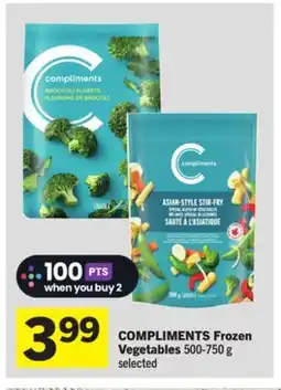 Foodland COMPLIMENTS Frozen Vegetables offer